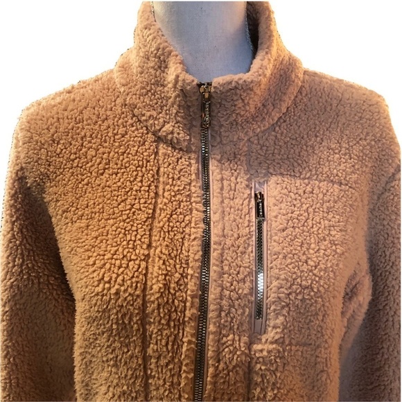 CALVIN KLEIN WOMENS BLUSH COLORED TEDDY JACKET SIZE LARGE - Picture 2 of 9